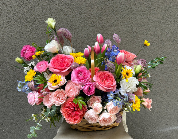 Bright Flowers Basket